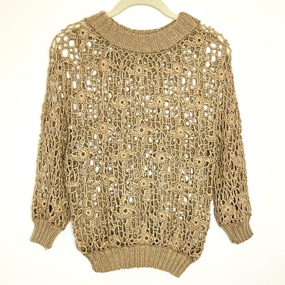 None Sweaters - Hand Crochet Openstitch Sweater - Size S